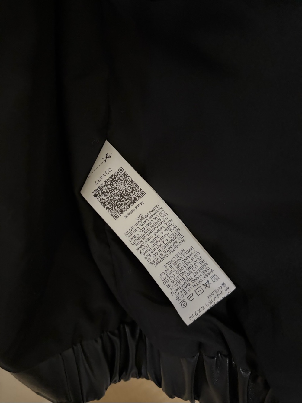 SHEIN Black Faux Leather Zip-Up Bomber Jacket - Picture 5 of 5